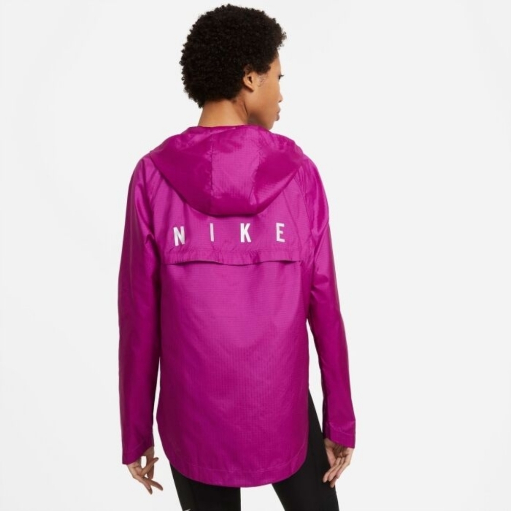 Nike Women's Magenta Hooded Running Utility Jacket